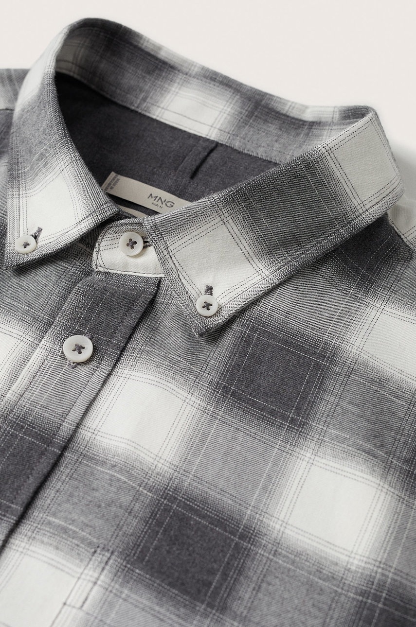 

Бавовняна сорочка Mango Man чоловіча колір сірий slim комір button-down