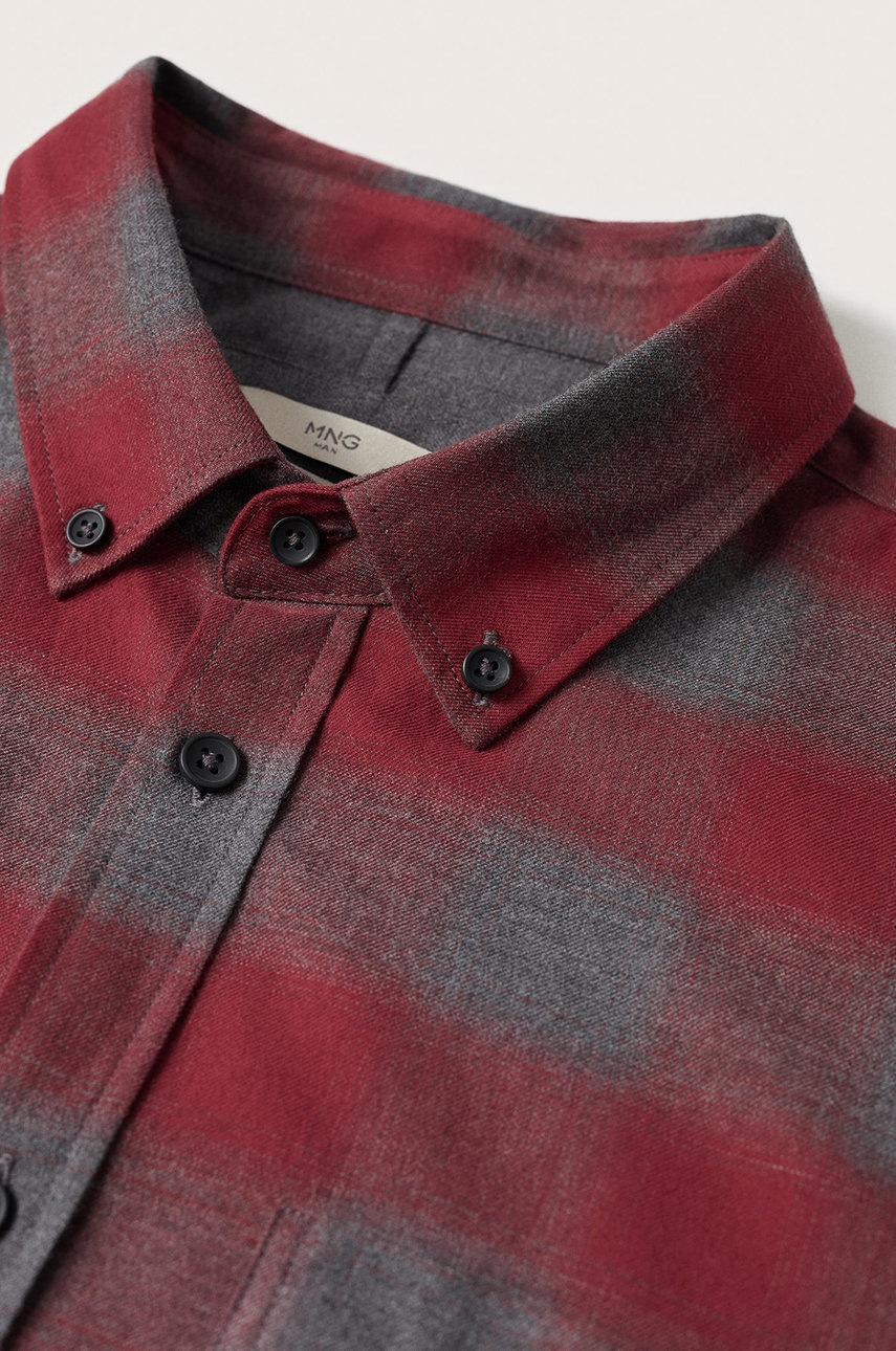 

Бавовняна сорочка Mango Man чоловіча колір червоний slim комір button-down