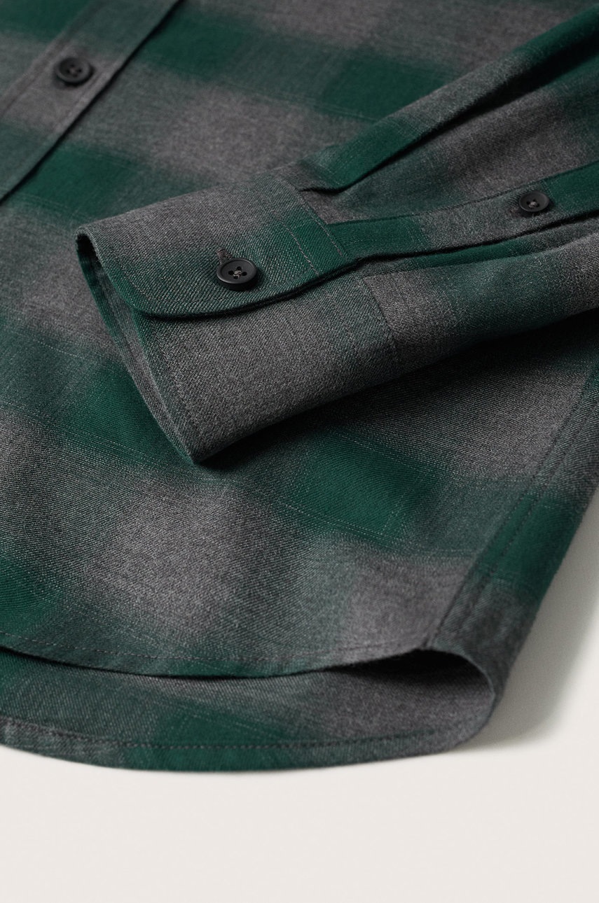 

Хлопковая рубашка Mango Man мужская цвет коричневый slim воротник button-down