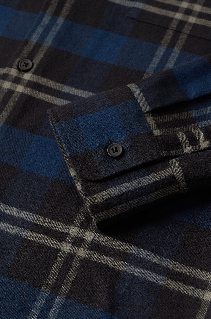 

Бавовняна сорочка Mango Man чоловіча колір синій regular комір button-down
