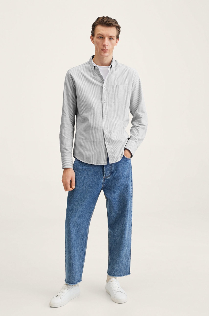 

Бавовняна сорочка Mango Man чоловіча regular комір button-down