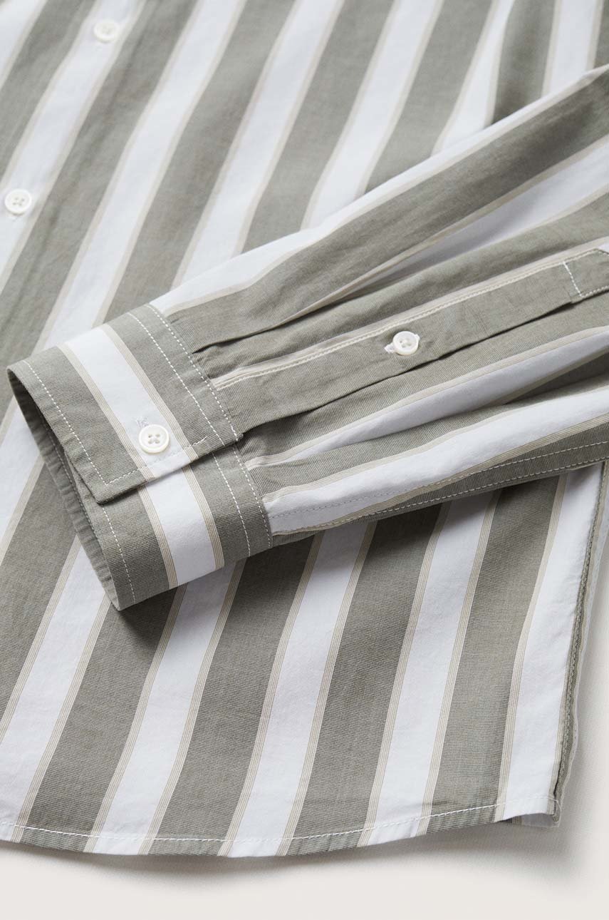 

Бавовняна сорочка Mango Man чоловіча колір зелений slim комір button-down