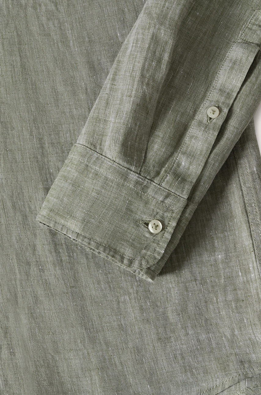

Рубашка Mango Man Avispa мужская цвет коричневый slim воротник button-down