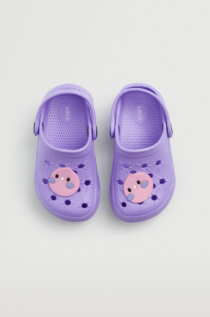 

Дитячі шльопанці Mango Kids Crokya колір фіолетовий