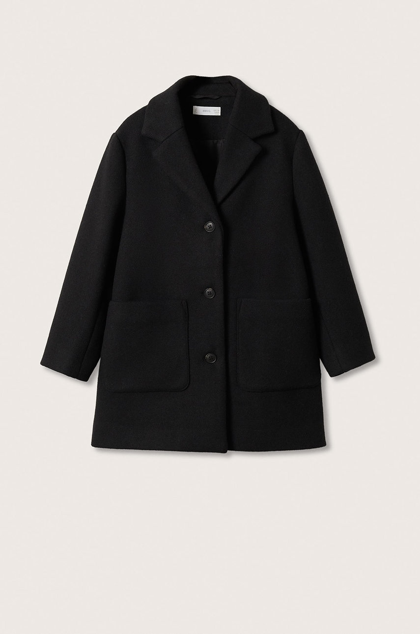 Mango Kids Palton copii Svart culoarea negru