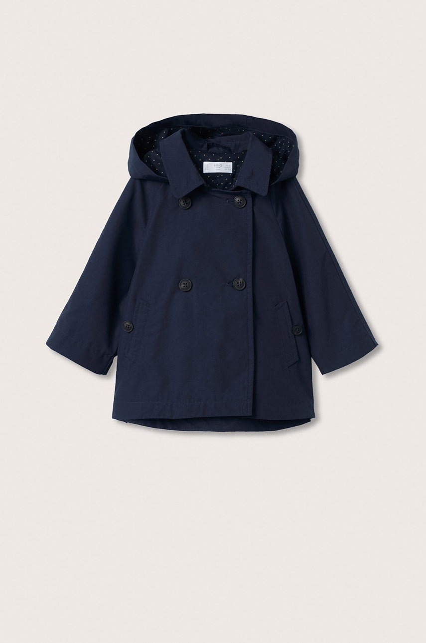 

Детски шлифер Mango Kids в тъмносиньо, Тъмносин
