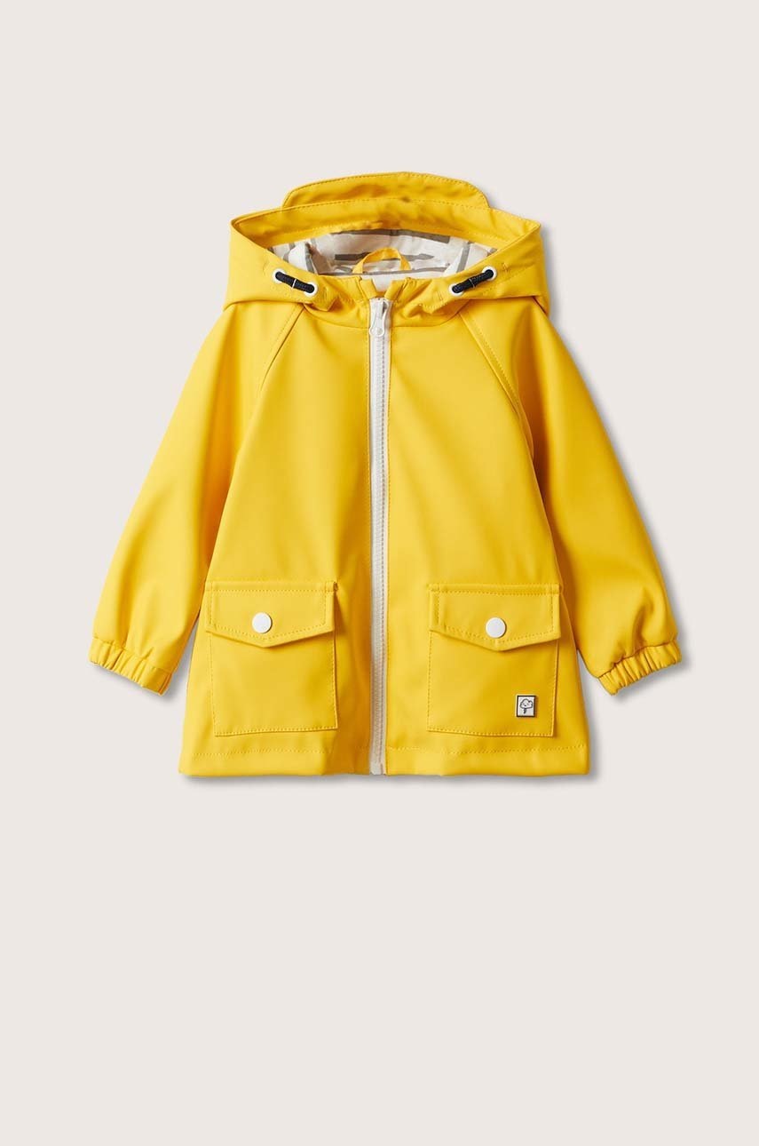 

Детско непромокаемо яке Mango Kids Rain в жълто, Жълт