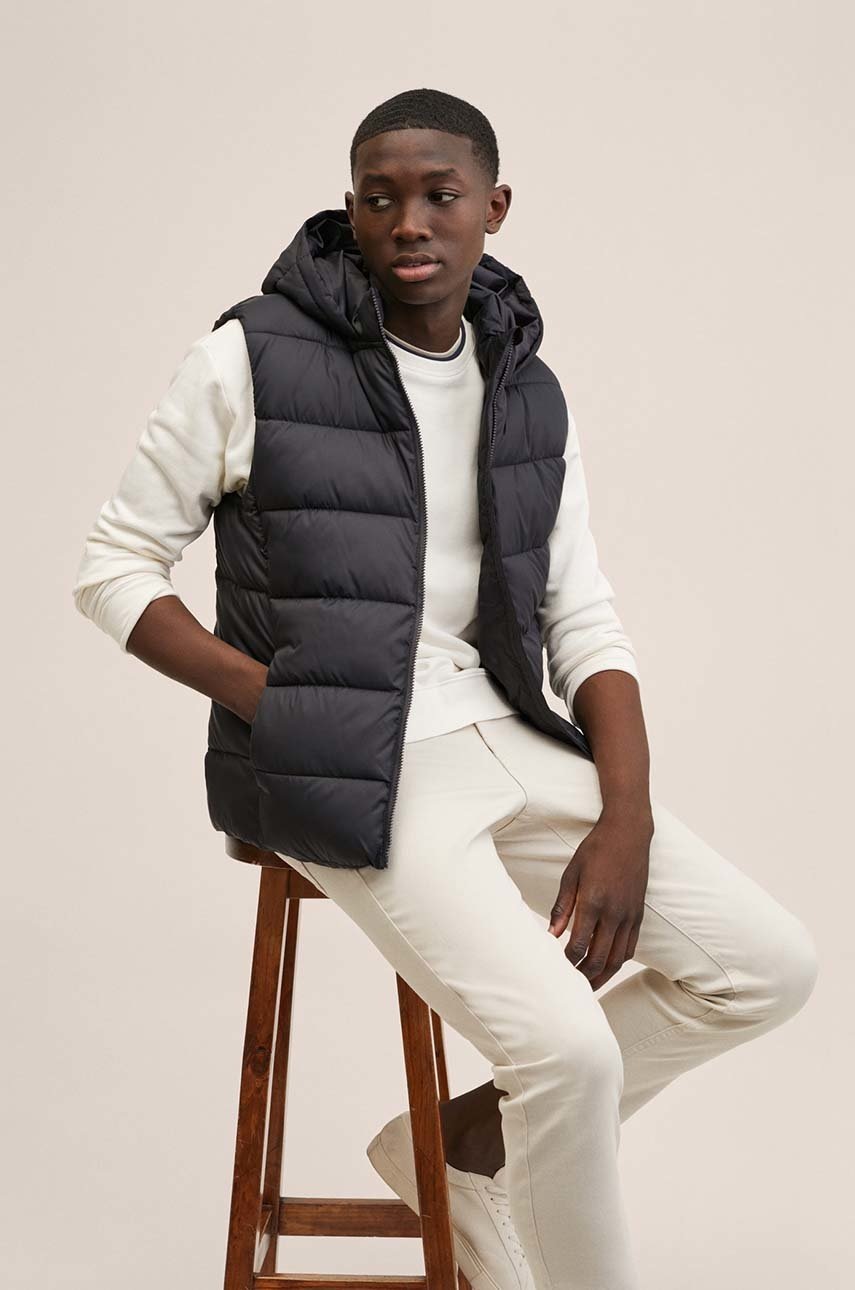 

Детски елек Mango Kids Unite2 в сиво, Сив