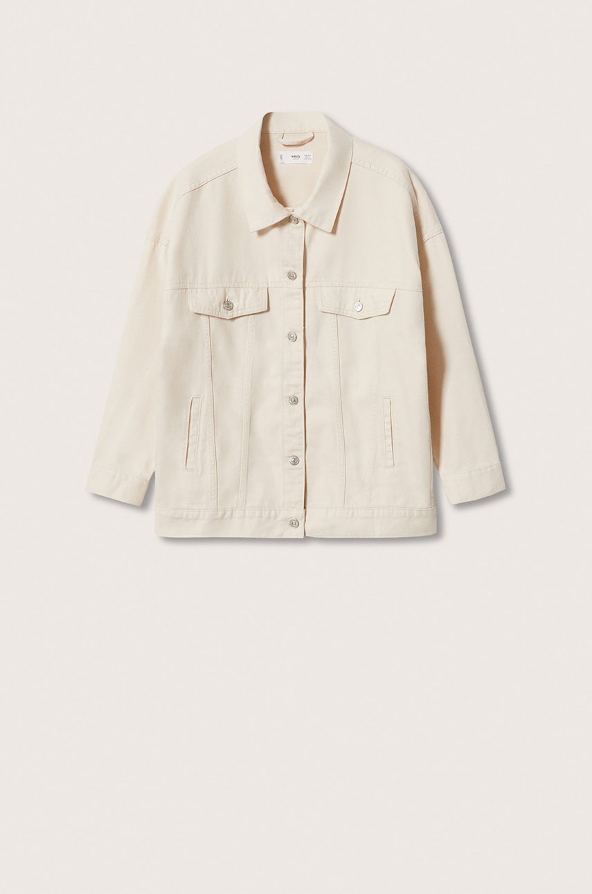 

Джинсовая куртка Mango Dafne женская цвет бежевый переходная oversize