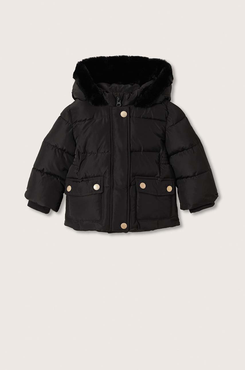 

Детско яке Mango Kids в черно, Черен