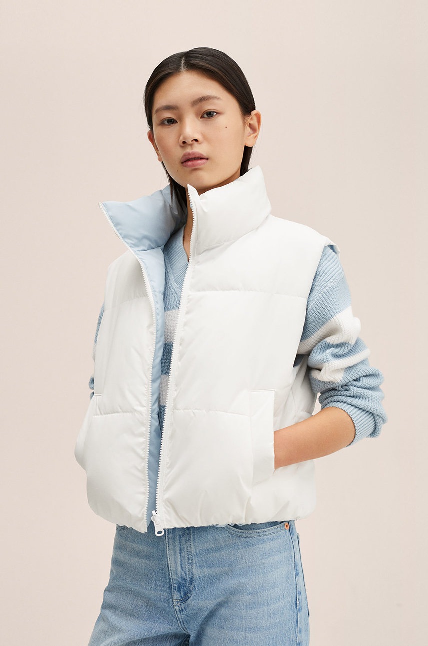 

Детски елек с две лица Mango Kids в бяло, Бял