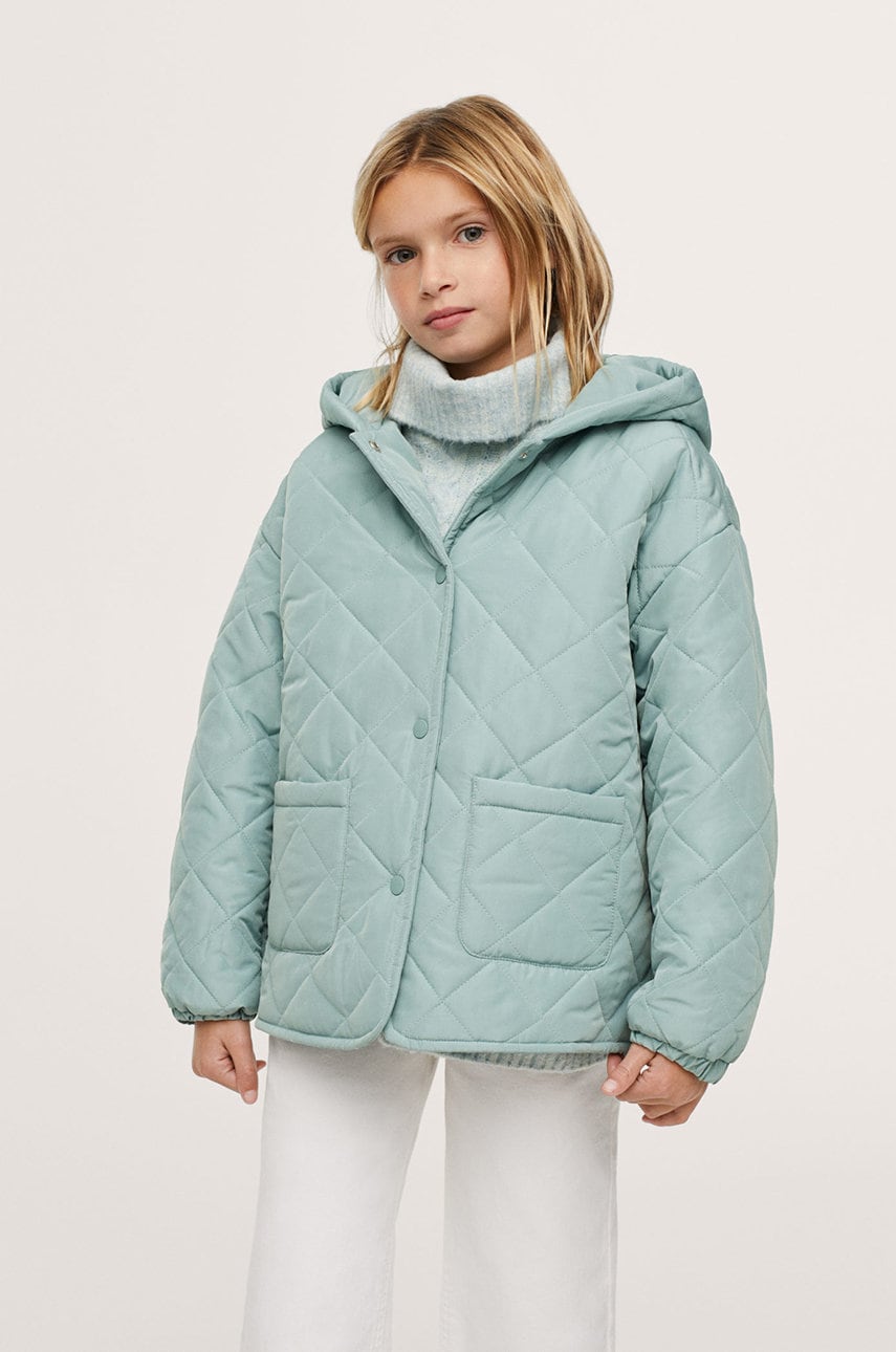 Mango kids geaca copii culoarea turcoaz
