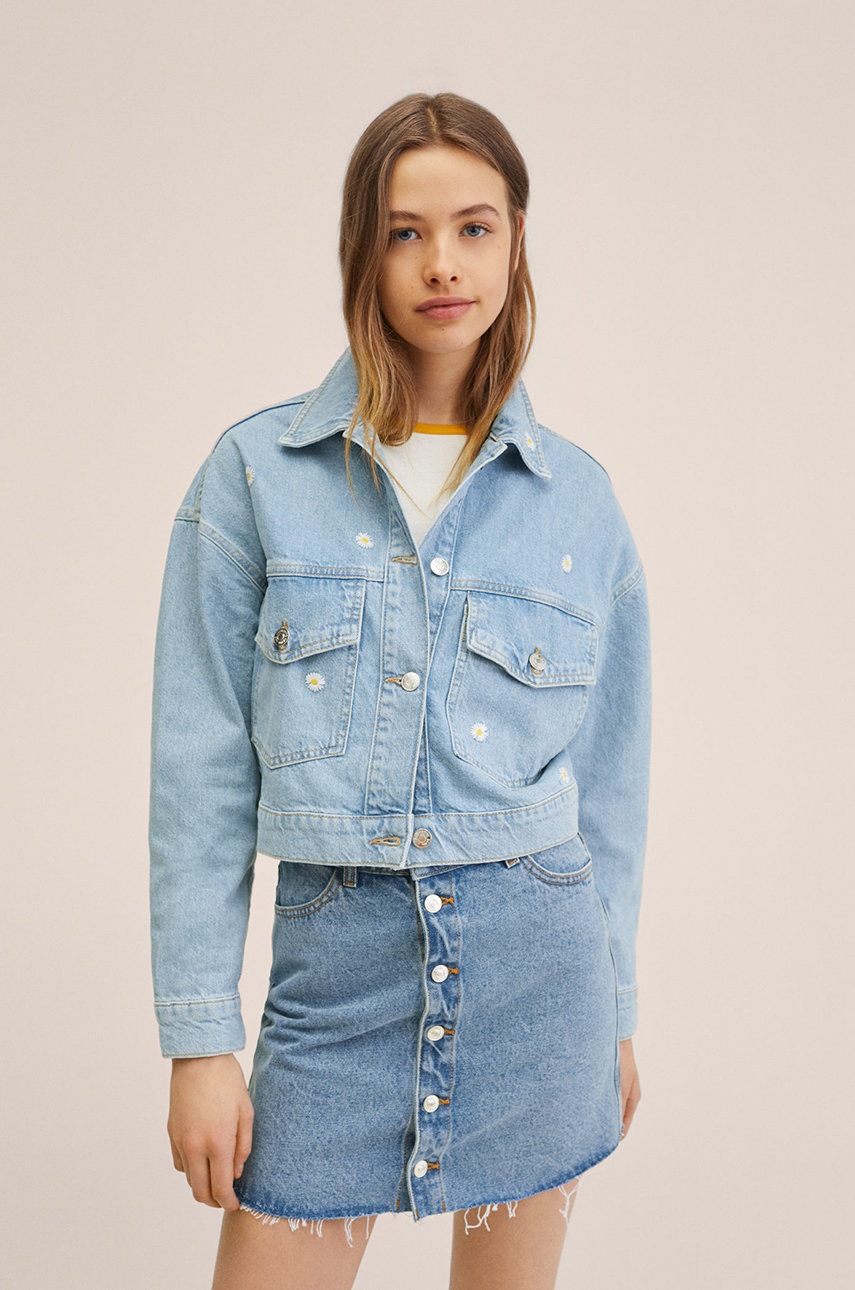 

Детско дънково яке Mango Kids Chelsea в лилаво, Виолетов