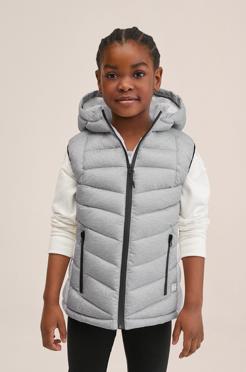

Детски елек Mango Kids Spvest в сиво, Сив