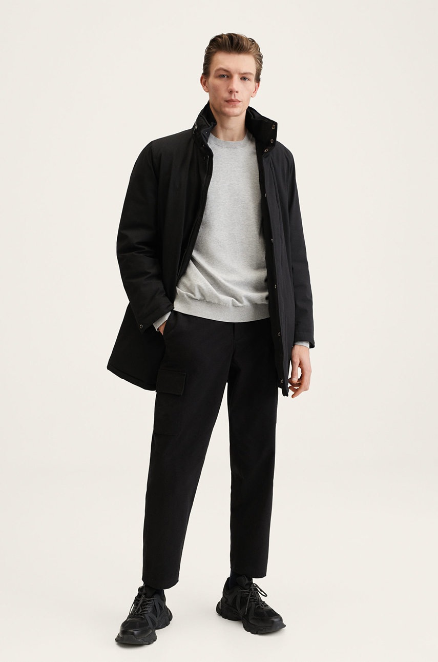 

Куртка Mango Man Street цвет чёрный зимняя