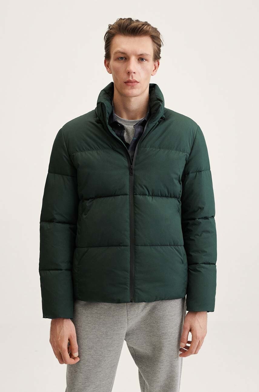 Mango man geaca barbati, culoarea verde, de iarna