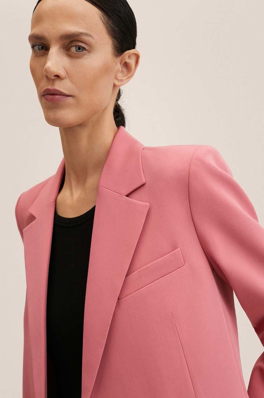 

Піджак Mango Greta колір рожевий двобортний однотонний