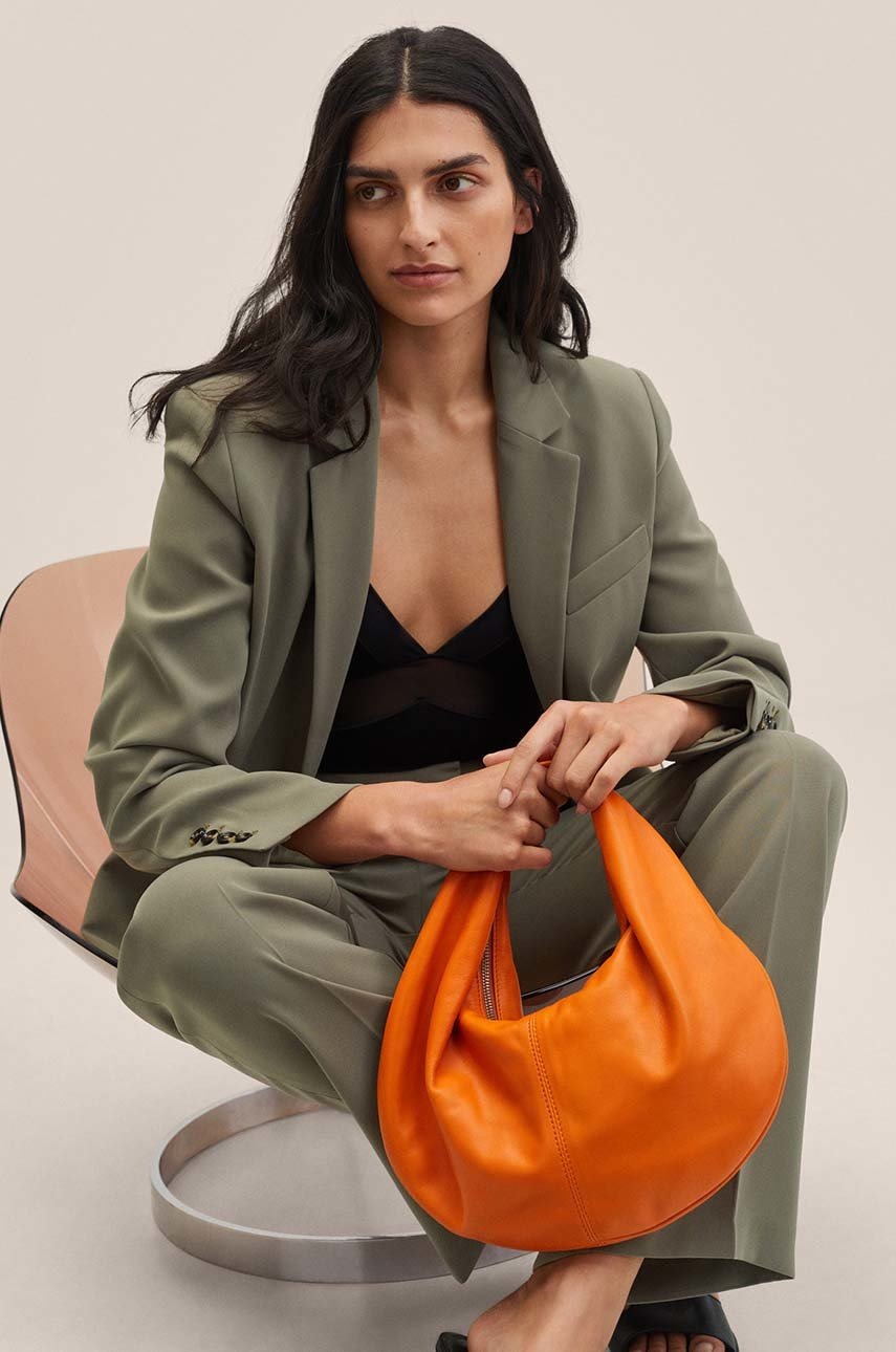 

Піджак Mango Paula колір коричневий однобортний однотонний