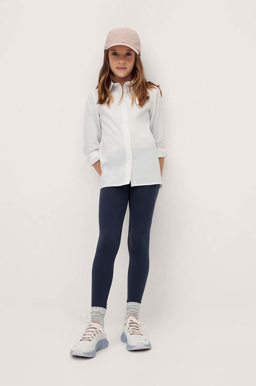 

Детские леггинсы Mango Kids цвет синий однотонные