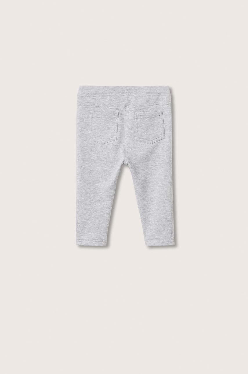 

Детские леггинсы Mango Kids цвет серый гладкие