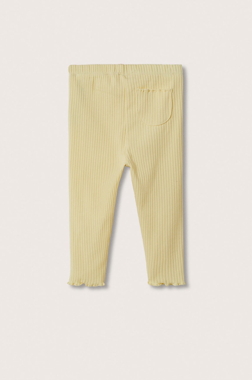 

Дитячі легінси Mango Kids колір жовтий однотонні