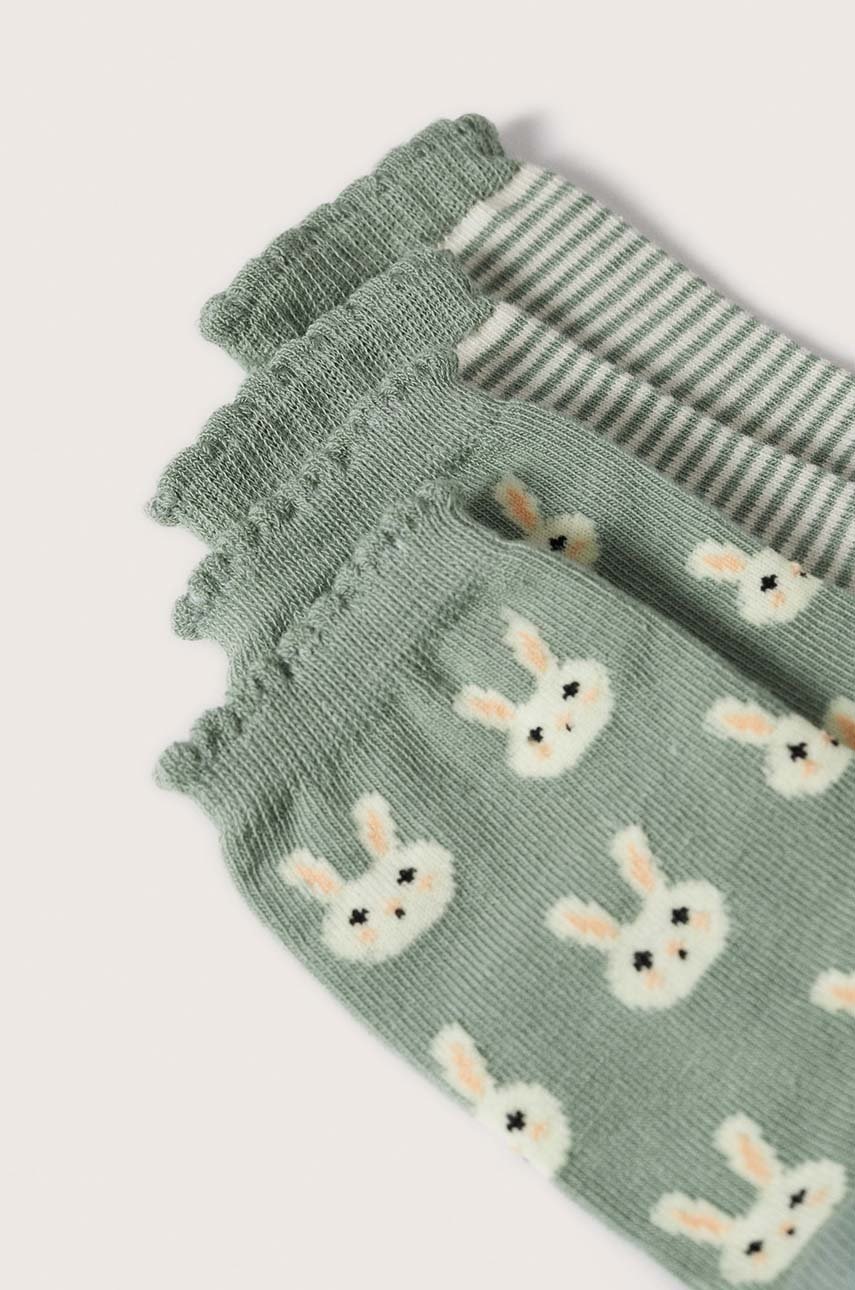 

Дитячі шкарпетки Mango Kids Rabbit (2-pack) колір зелений