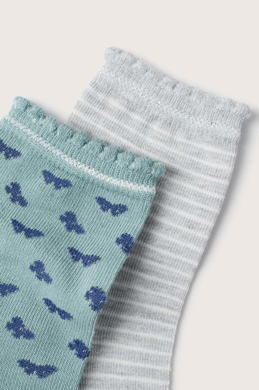 

Детские носки Mango Kids Butterfb (2-pack) цвет зелёный