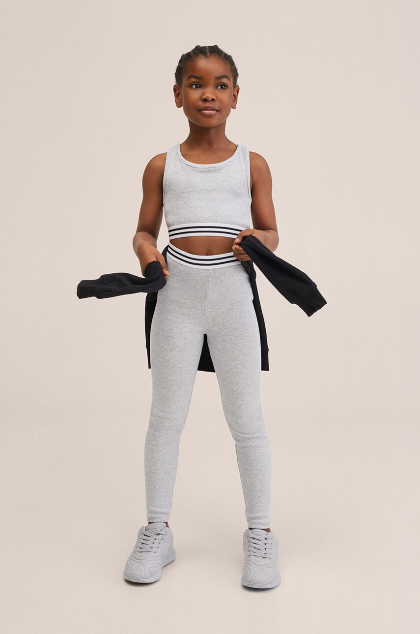 

Детские леггинсы Mango Kids Hannap цвет серый однотонные