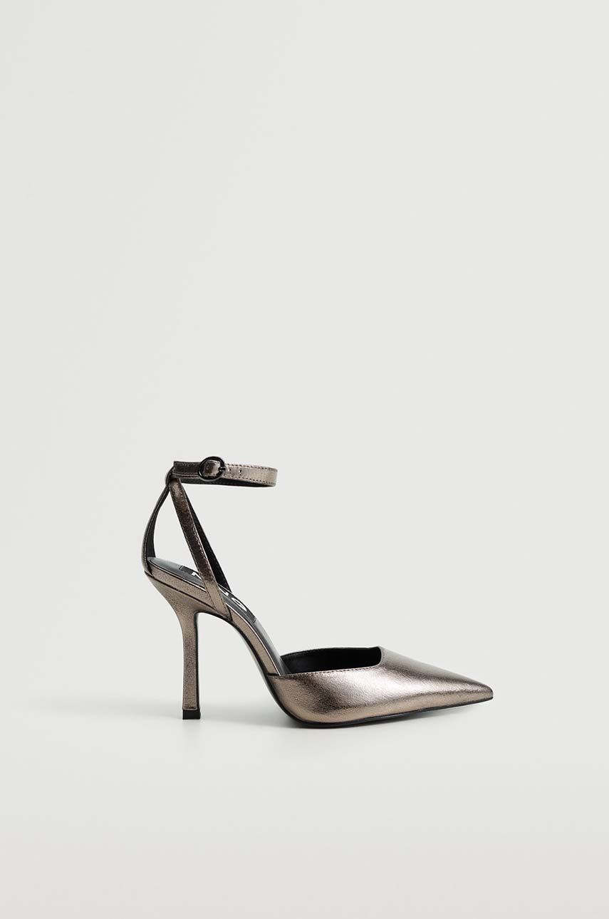 Mango Pantofi cu toc Shine culoarea argintiu, cu toc drept imagine reduceri black friday 2021 answear.ro