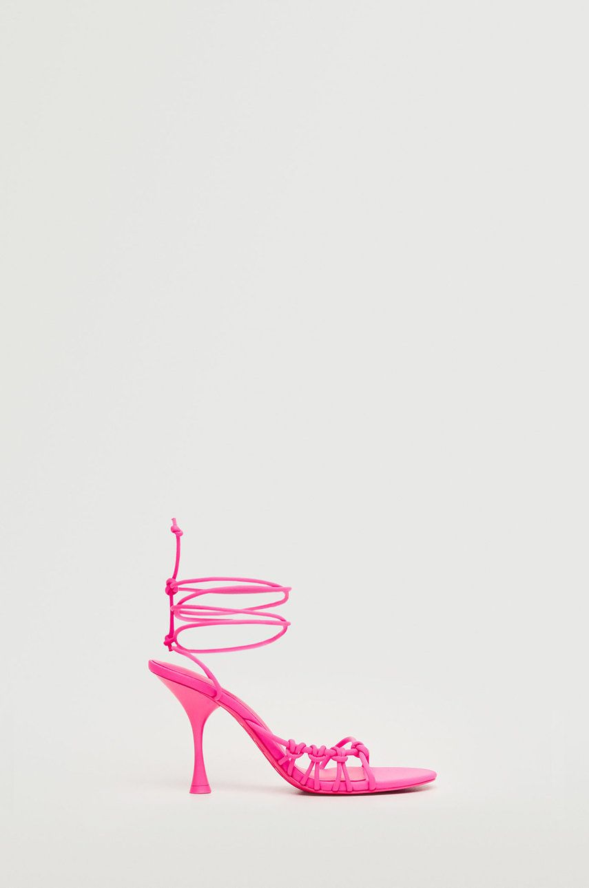 Mango sandały Knot1 damskie kolor różowy