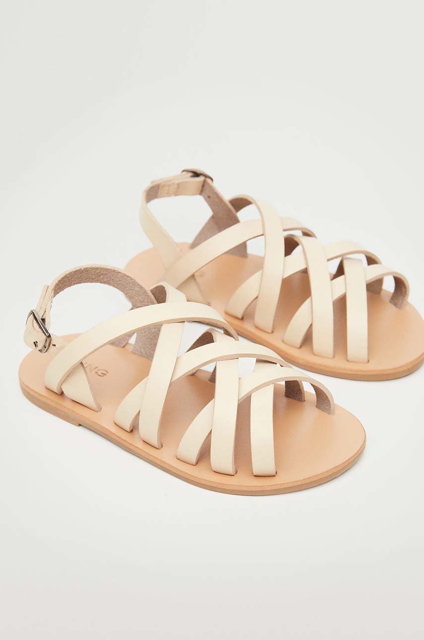 

Детские кожаные сандалии Mango Kids Romab цвет белый
