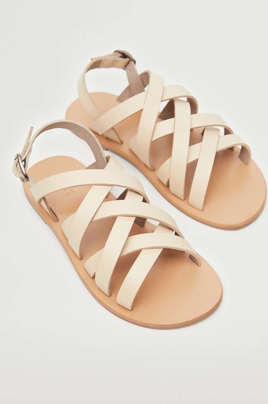 

Детские кожаные сандалии Mango Kids Roma цвет белый