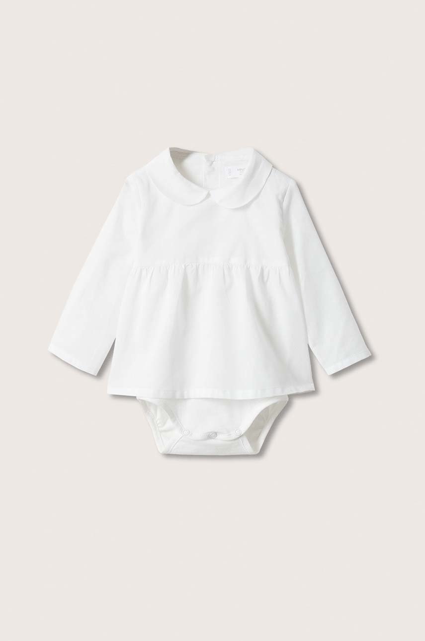 

Бебешка риза Mango Kids в бяло, Бял