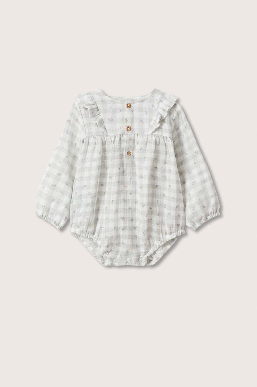 

Mango Kids - Бебешко боди Lugo, Сив