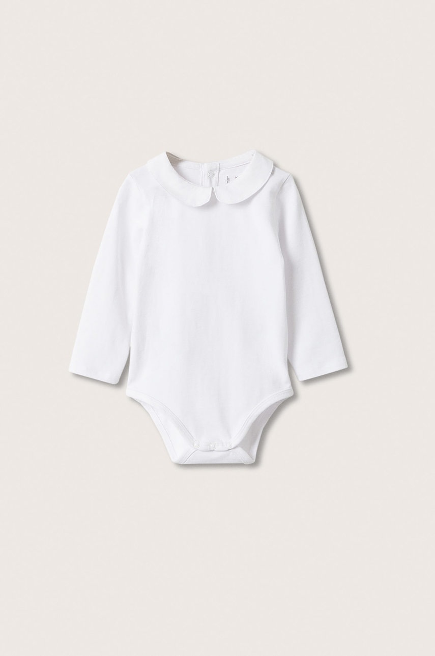 

Бебешко боди Mango Kids в бяло, Бял