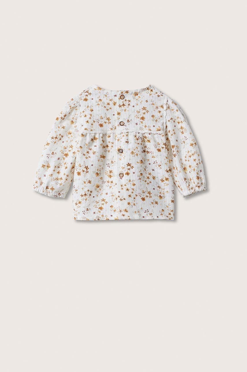 

Хлопковая блузка для младенцев Mango Kids цвет жёлтый