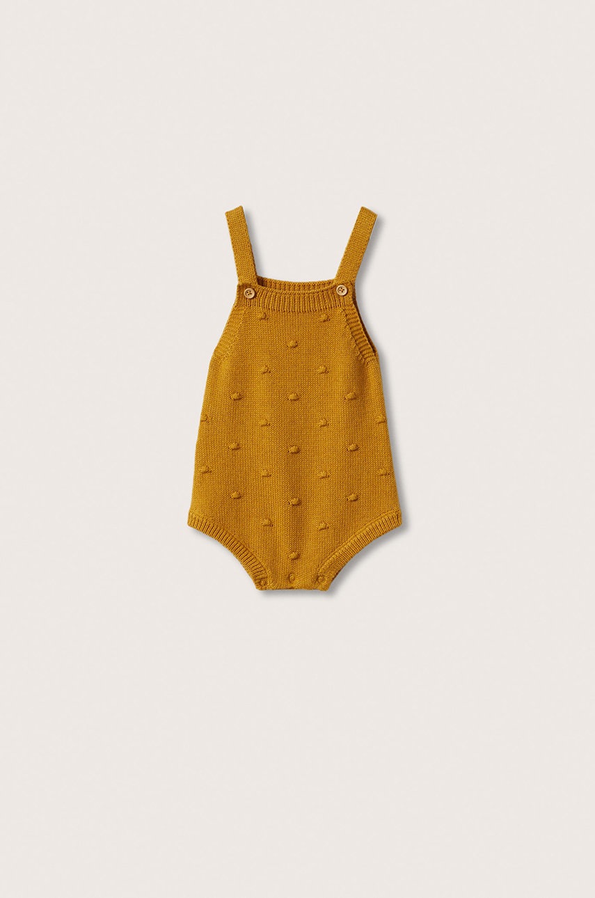 

Бебешко боди Mango Kids в жълто, Жълт
