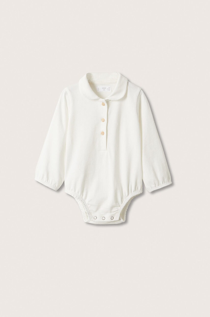 

Бебешко боди Mango Kids Hipo в бяло, Бял