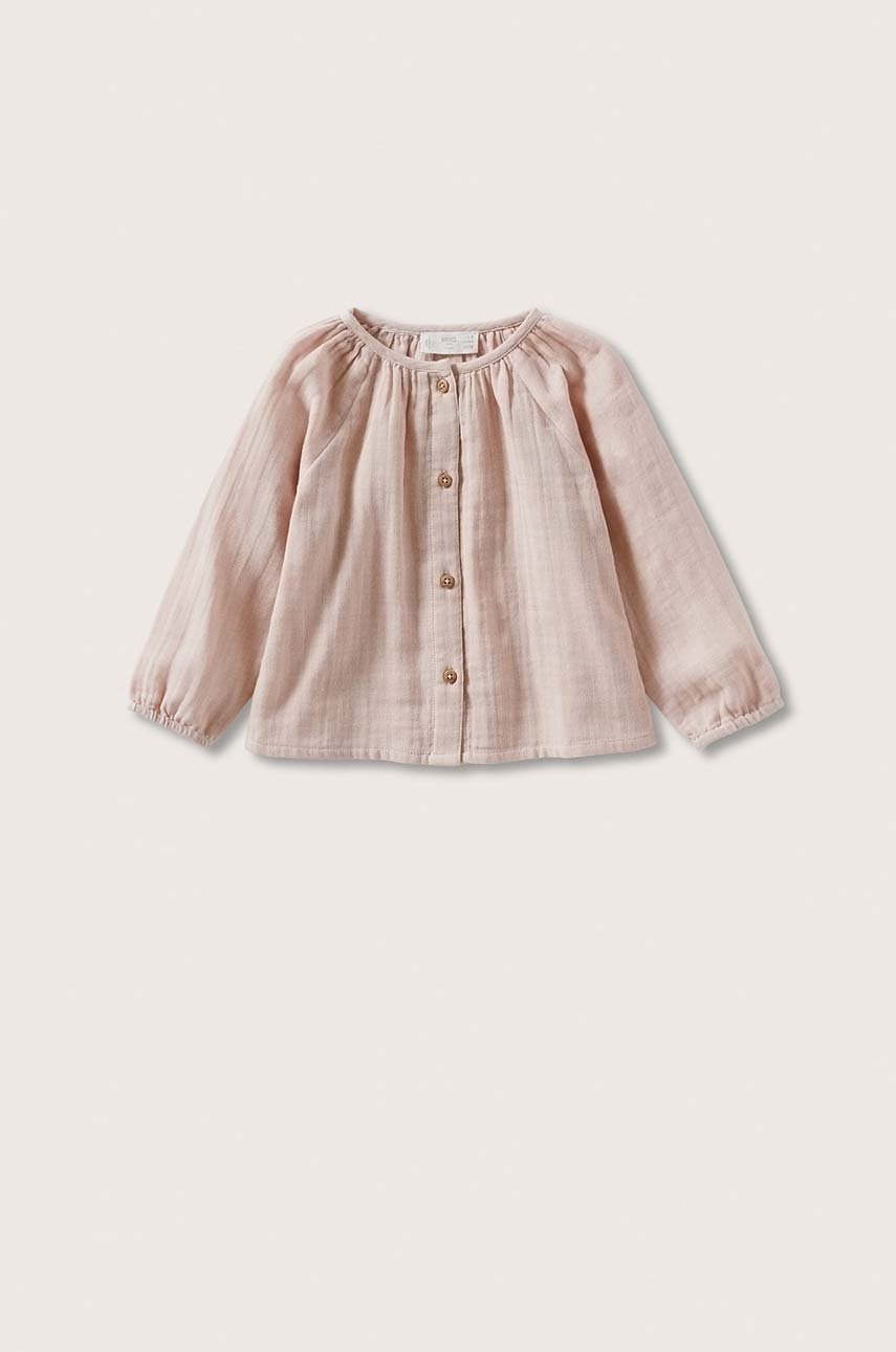 

Бебешка блуза Mango Kids Delta в розово, Розов