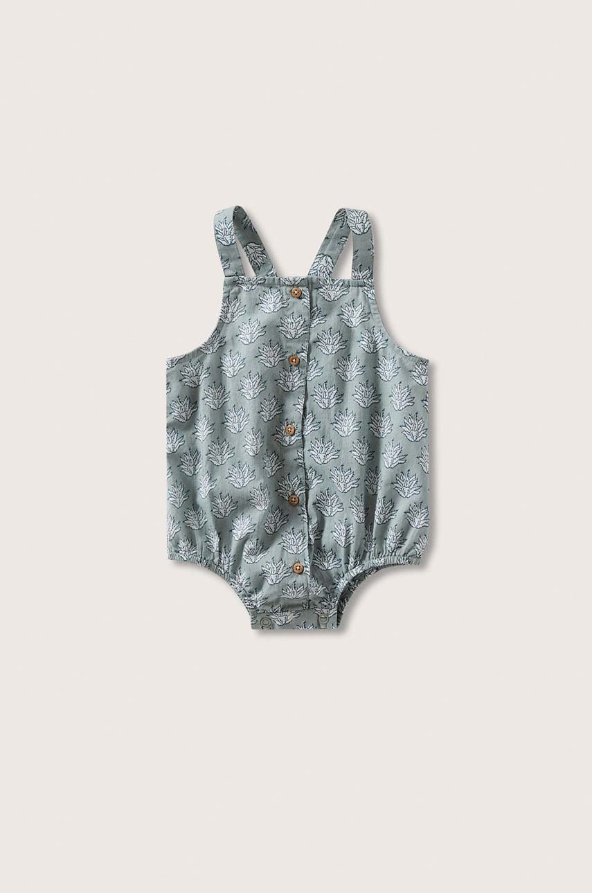 

Бебешко боди Mango Kids Alina в зелено, Зелен