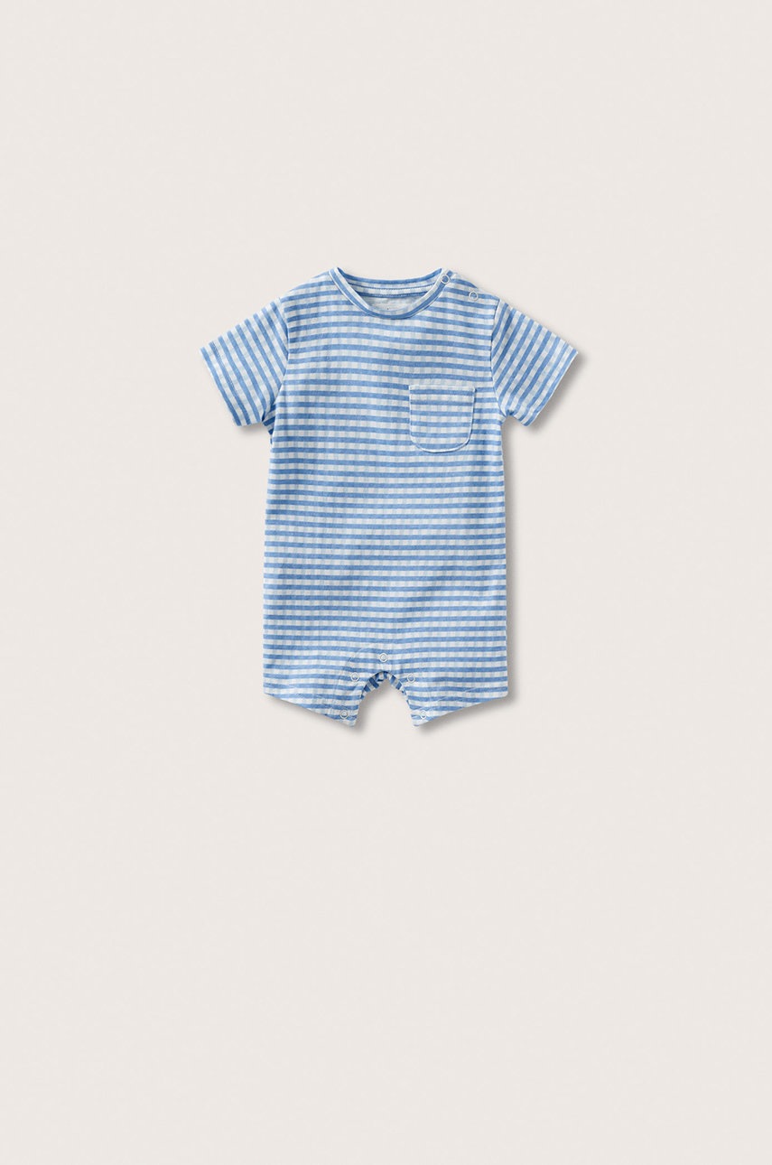 

Бебешко боди от памук Mango Kids Checknb2, Син