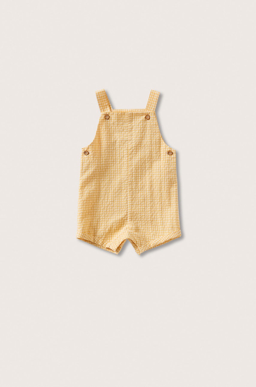 

Бебешко боди Mango Kids Samuel в жълто, Жълт