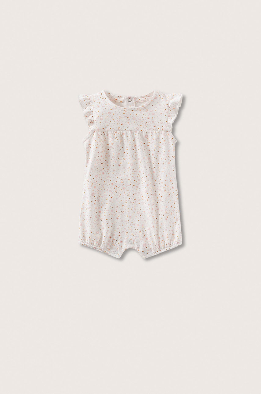 

Бебешко боди Mango Kids Carlanb в бяло, Бял