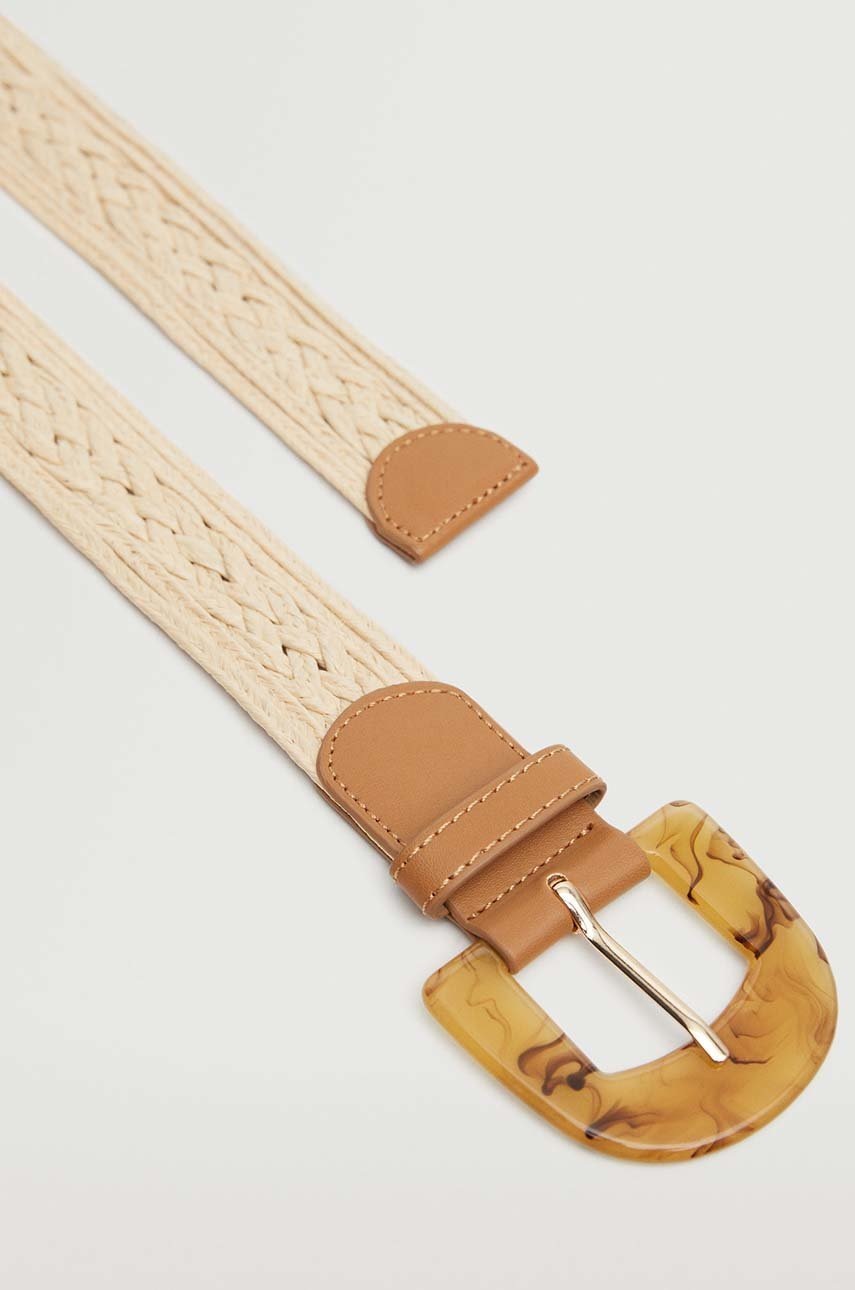 

Ремень Mango Trenza женский цвет бежевый