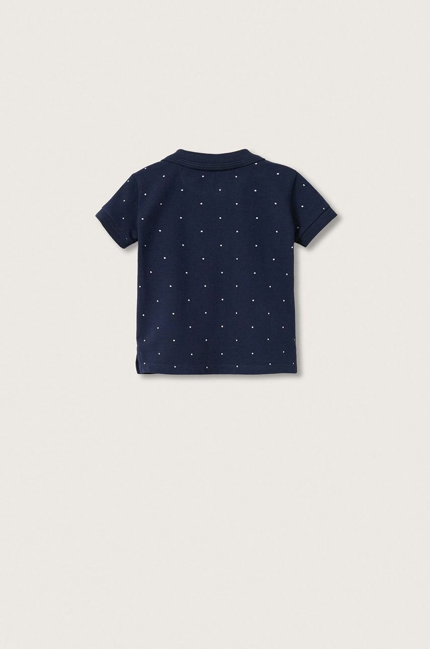 

Детское хлопковое поло Mango Kids Javip цвет синий узорный
