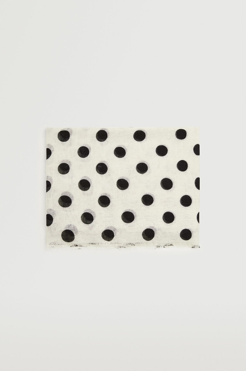 

Тънък шал Mango Dotty дамски в черно с десен, Черен