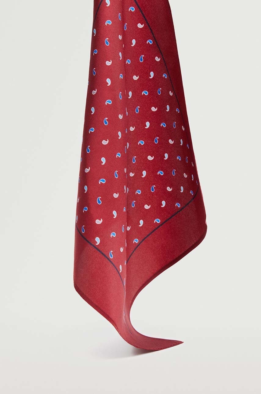 

Хустка Mango Man Paisley чоловіча колір бордовий