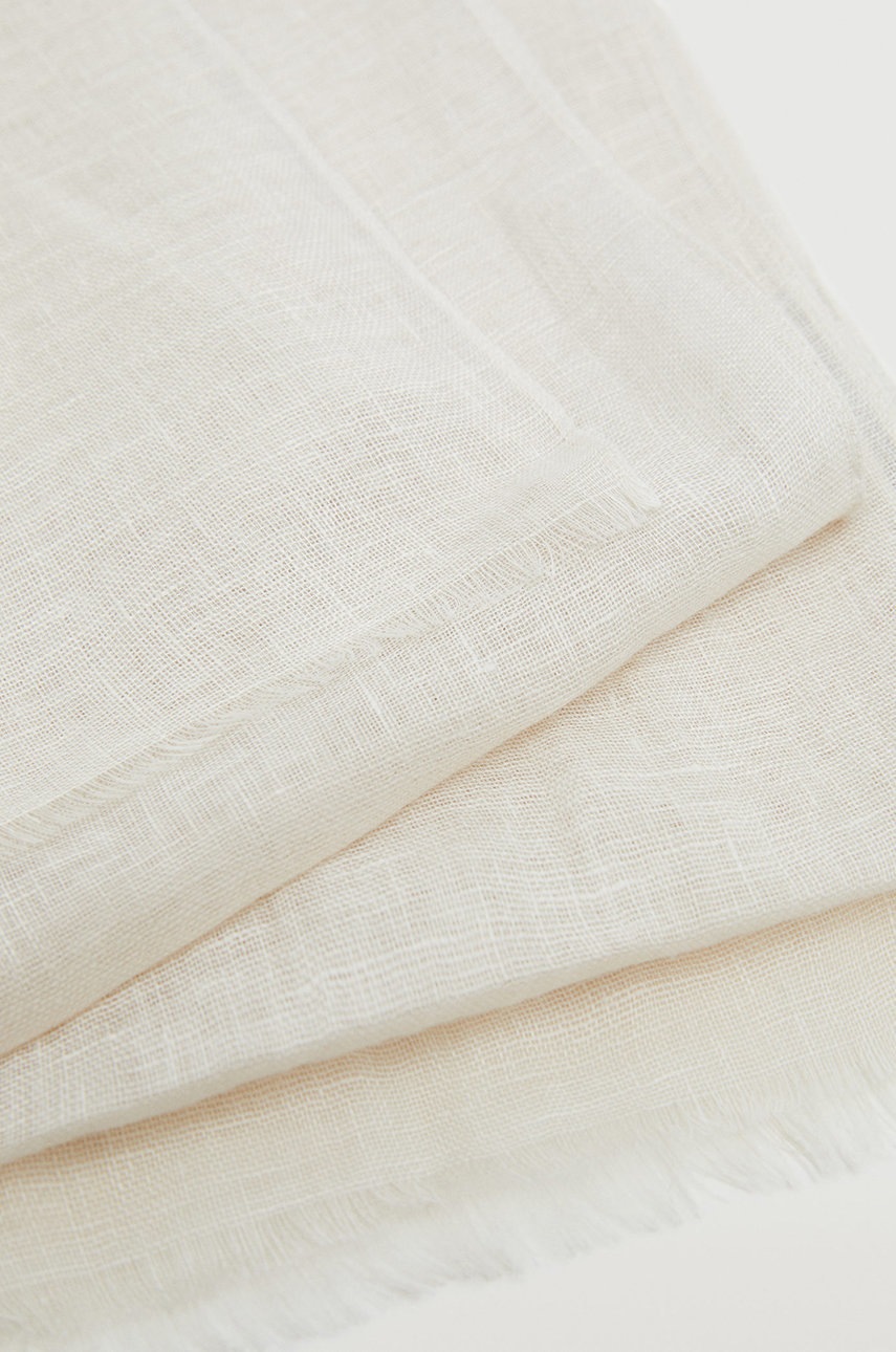 

Шарф Mango Man Linen чоловічий колір бежевий однотонний