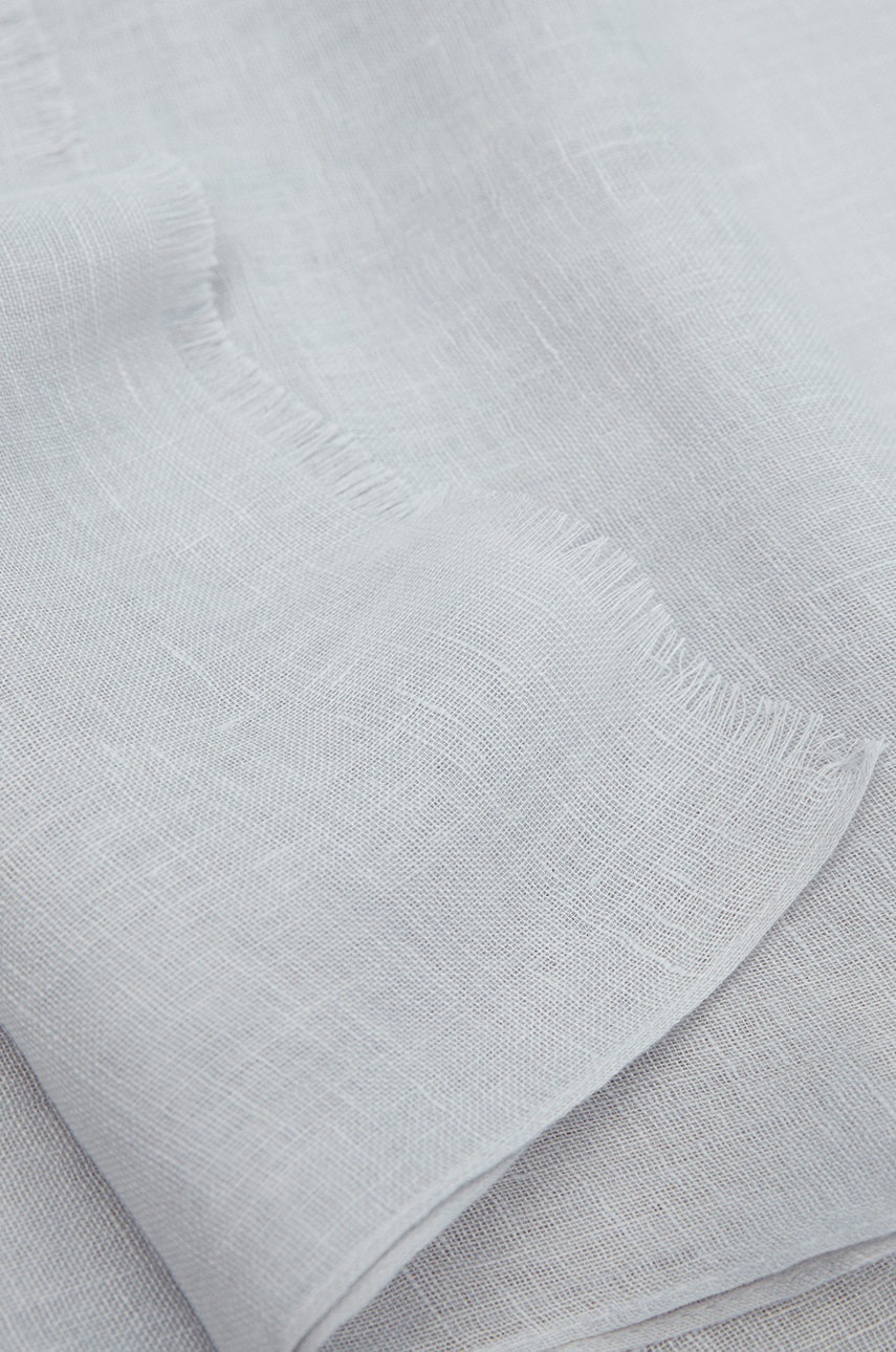 

Шарф Mango Man Linen чоловічий колір сірий однотонний