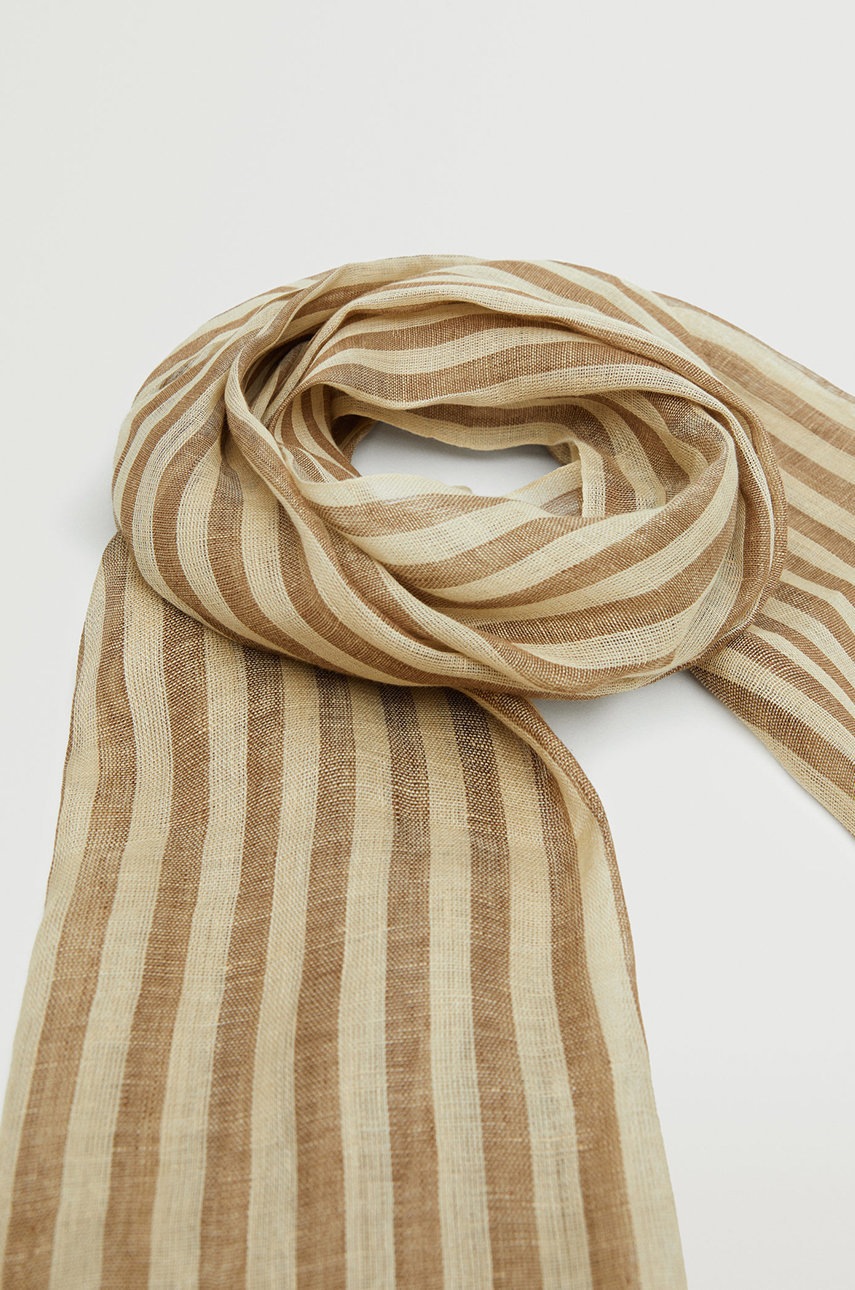

Шарф Mango Man Linen мужской цвет бежевый однотонный